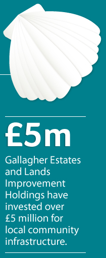 �5M - Gallagher Estates and Lands Improvement Holdings have invested over �5 million for local community infrastructure.